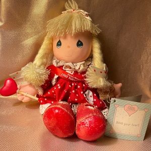 Vintage precious moments fabric Valentine’s Day doll-1988